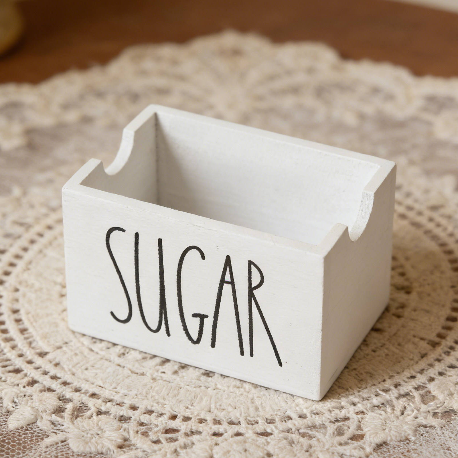 Coffee Tea Sugar - Porta Bustine di Zucchero in Legno,