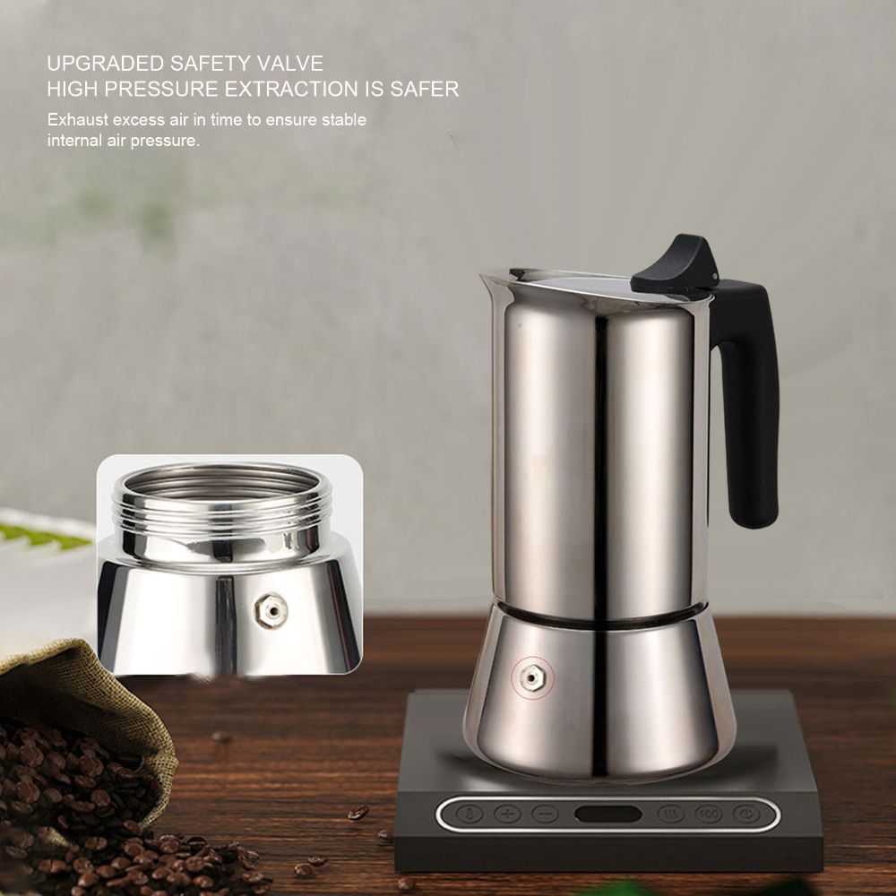 Moka Pot Stove - Caffettiera Moka in Acciaio Inox, Grande